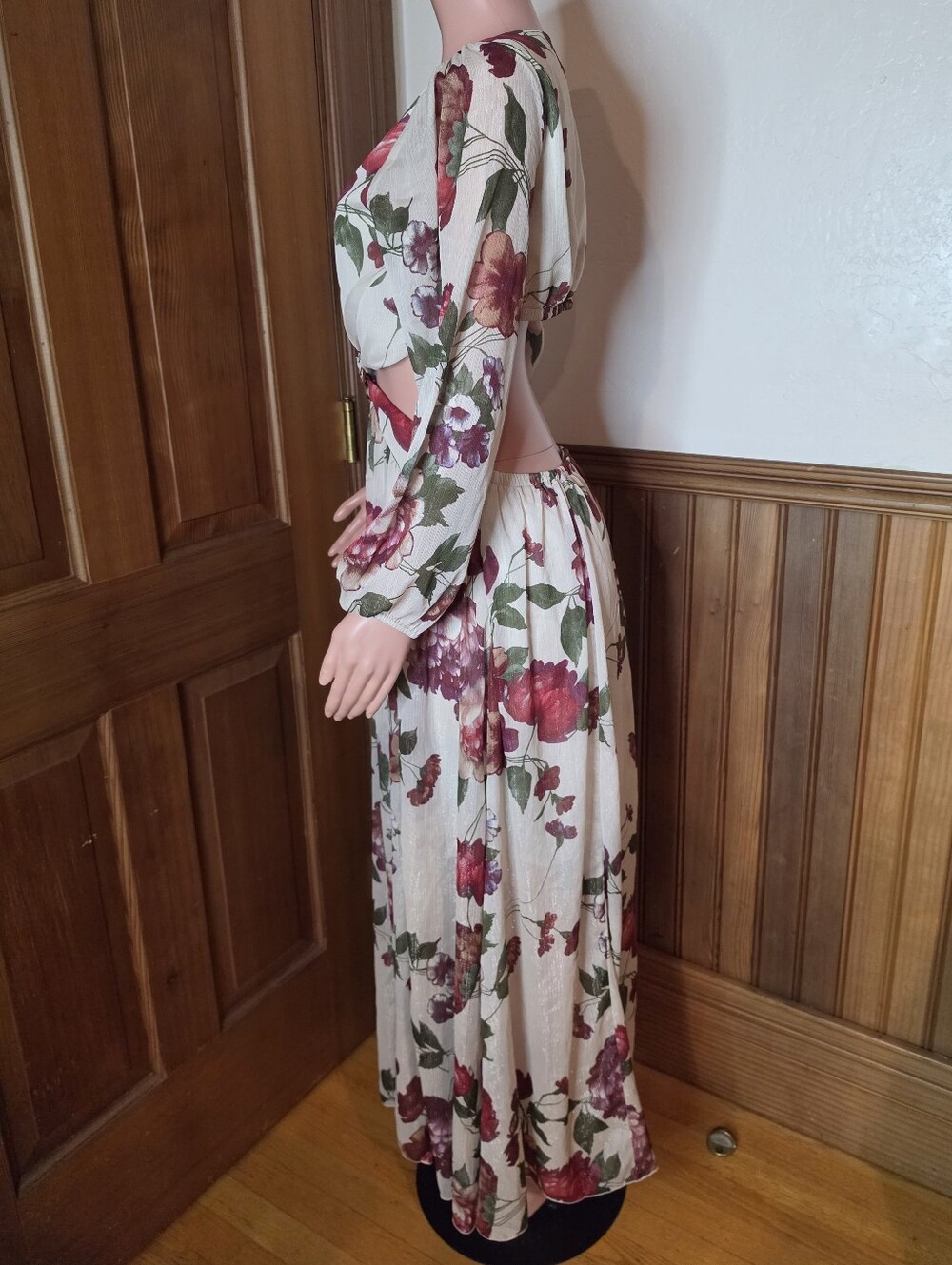 Alexa B Nites Floral Sparkle Cutout Dress 12 - Picture 5 of 8